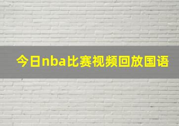 今日nba比赛视频回放国语