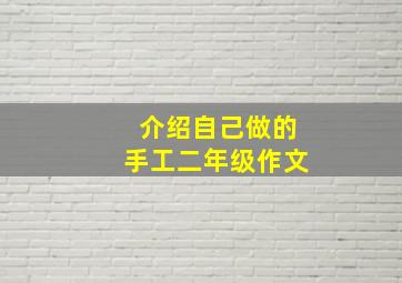 介绍自己做的手工二年级作文