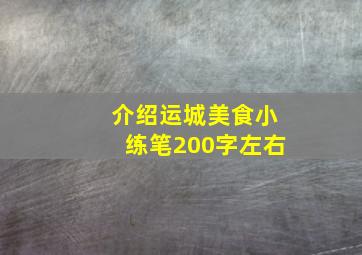 介绍运城美食小练笔200字左右