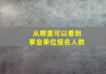 从哪里可以看到事业单位报名人数