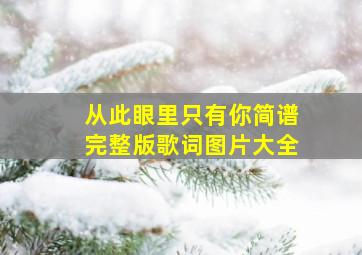 从此眼里只有你简谱完整版歌词图片大全