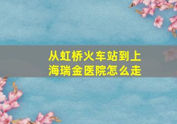 从虹桥火车站到上海瑞金医院怎么走