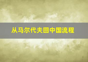 从马尔代夫回中国流程