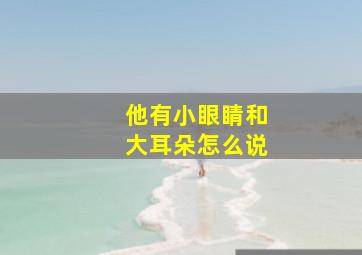 他有小眼睛和大耳朵怎么说