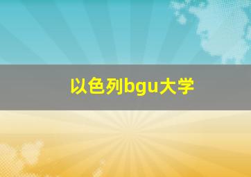 以色列bgu大学