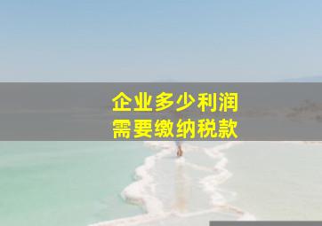 企业多少利润需要缴纳税款