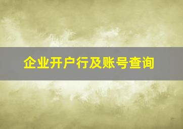 企业开户行及账号查询