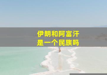 伊朗和阿富汗是一个民族吗