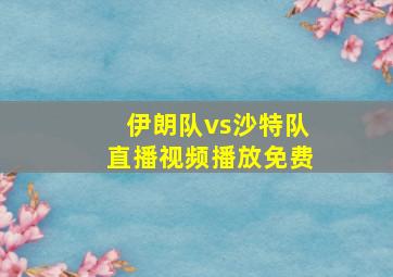 伊朗队vs沙特队直播视频播放免费