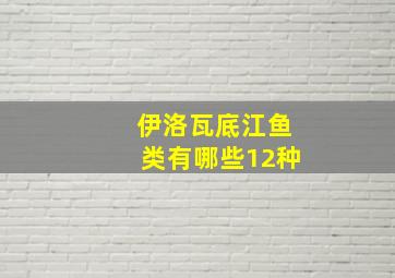 伊洛瓦底江鱼类有哪些12种