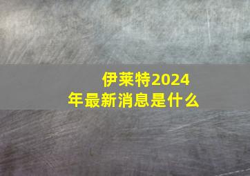 伊莱特2024年最新消息是什么