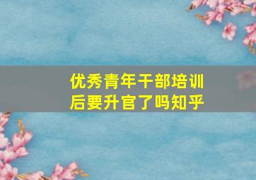 优秀青年干部培训后要升官了吗知乎