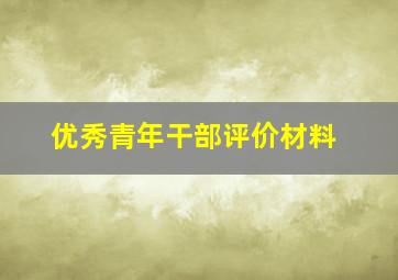 优秀青年干部评价材料