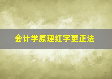 会计学原理红字更正法