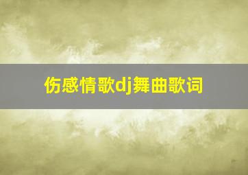 伤感情歌dj舞曲歌词