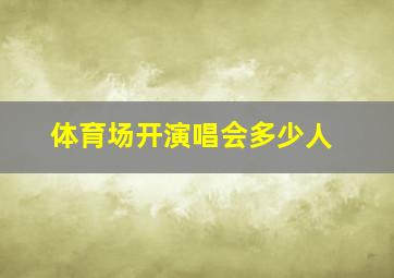 体育场开演唱会多少人