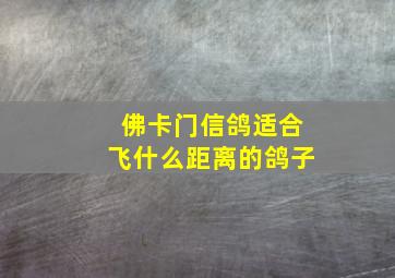 佛卡门信鸽适合飞什么距离的鸽子