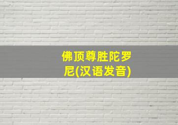 佛顶尊胜陀罗尼(汉语发音)