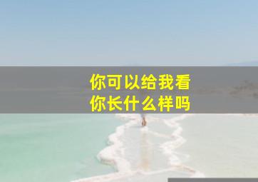 你可以给我看你长什么样吗