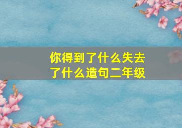 你得到了什么失去了什么造句二年级