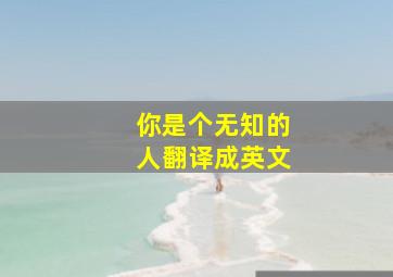 你是个无知的人翻译成英文