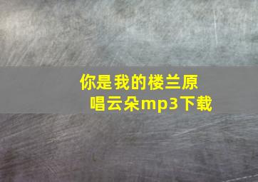 你是我的楼兰原唱云朵mp3下载