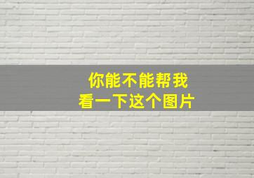 你能不能帮我看一下这个图片