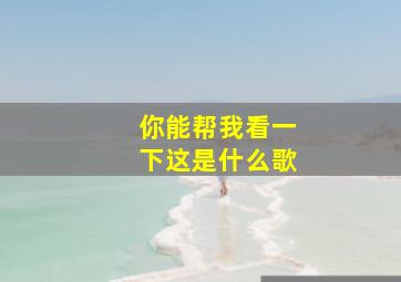 你能帮我看一下这是什么歌