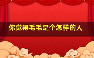 你觉得毛毛是个怎样的人