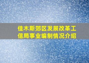 佳木斯郊区发展改革工信局事业编制情况介绍