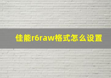 佳能r6raw格式怎么设置