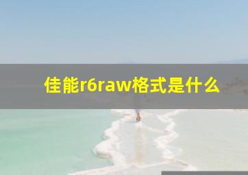 佳能r6raw格式是什么