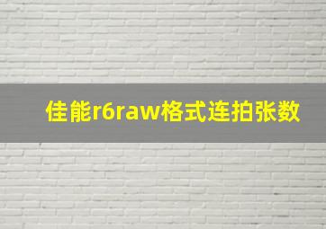 佳能r6raw格式连拍张数