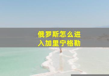 俄罗斯怎么进入加里宁格勒