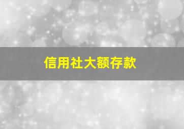 信用社大额存款