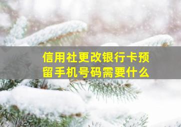 信用社更改银行卡预留手机号码需要什么