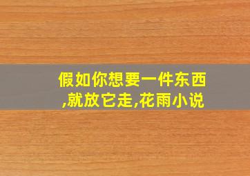 假如你想要一件东西,就放它走,花雨小说