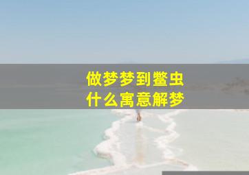 做梦梦到鳖虫什么寓意解梦