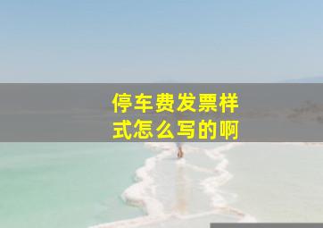 停车费发票样式怎么写的啊