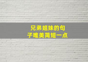 兄弟姐妹的句子唯美简短一点