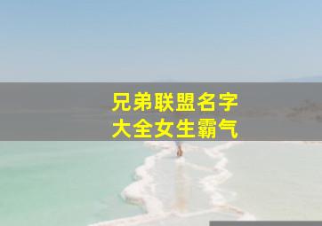 兄弟联盟名字大全女生霸气