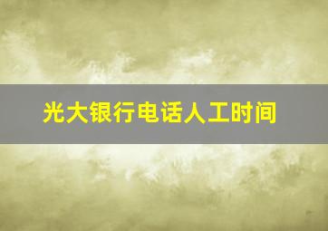 光大银行电话人工时间