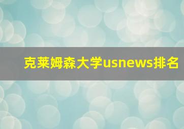 克莱姆森大学usnews排名