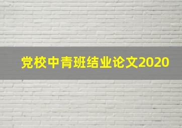 党校中青班结业论文2020