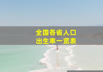 全国各省人口出生率一览表