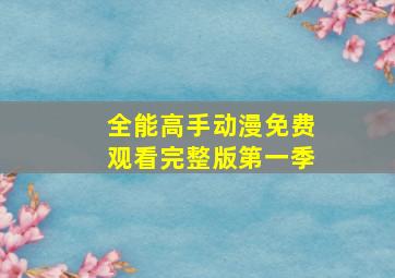 全能高手动漫免费观看完整版第一季