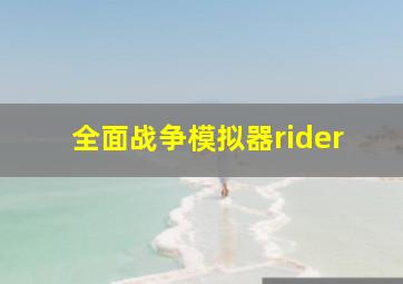 全面战争模拟器rider