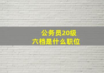 公务员20级六档是什么职位