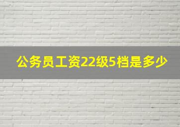 公务员工资22级5档是多少