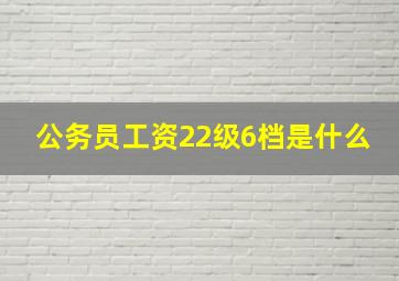 公务员工资22级6档是什么